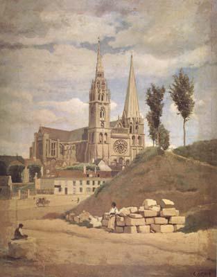 Jean Baptiste Camille  Corot La cathedrale de Chartres (mk11)
